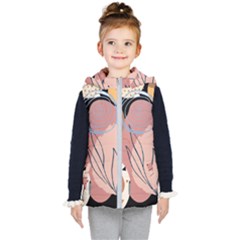 Abstract Boho Bohemian Style Retro Vintage Kids  Hooded Puffer Vest