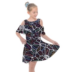 Mental Human Experience Mindset Kids  Shoulder Cutout Chiffon Dress by Paksenen