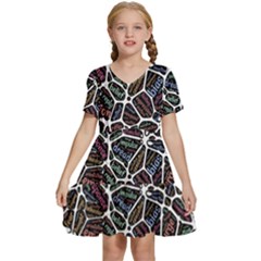 Mental Human Experience Mindset Kids  Short Sleeve Tiered Mini Dress by Paksenen