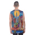 City New York Nyc Skyscraper Skyline Downtown Night Business Urban Travel Landmark Building Architec Men s Basketball Tank Top View2