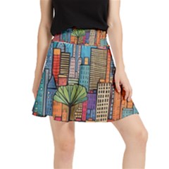 City New York Nyc Skyscraper Skyline Downtown Night Business Urban Travel Landmark Building Architec Waistband Skirt