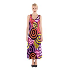 Abstract Circles Background Retro Sleeveless Maxi Dress by Ravend