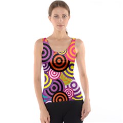 Abstract Circles Background Retro Women s Basic Tank Top by Ravend