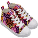 Abstract Circles Background Retro Kids  Mid-Top Canvas Sneakers View3