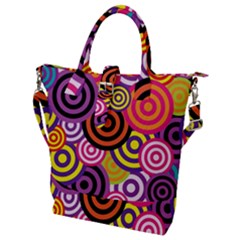 Abstract Circles Background Retro Buckle Top Tote Bag by Ravend