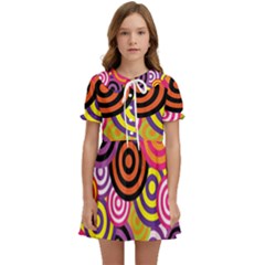 Abstract Circles Background Retro Kids  Sweet Collar Dress by Ravend