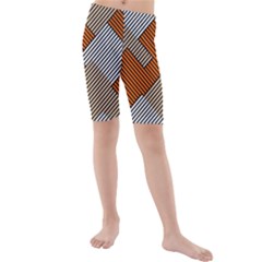 Abstract Pattern Line Art Design Decoration Kids  Mid Length Swim Shorts by Ravend