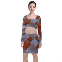 Abstract Pattern Line Art Design Decoration Top And Skirt Sets by Ravend