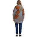 Abstract Pattern Line Art Design Decoration Kids  Hooded Longline Puffer Jacket View4