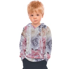 Pastel Rose  Flower Blue Pink White Kids  Overhead Hoodie