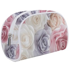 Pastel Rose  Flower Blue Pink White Make Up Case (large) by Cemarart