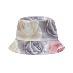 Pastel Rose  Flower Blue Pink White Bucket Hat by Cemarart