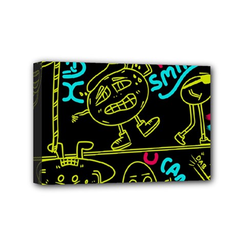 Keep Smiling Doodle Mini Canvas 6  X 4  (stretched) by Cemarart