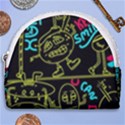 Keep Smiling Doodle Horseshoe Style Canvas Pouch View1