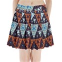 Fractal Triangle Geometric Abstract Pattern Pleated Mini Skirt View1