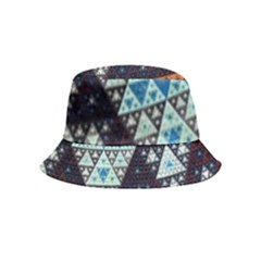 Fractal Triangle Geometric Abstract Pattern Bucket Hat (kids)