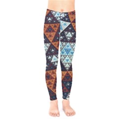 Fractal Triangle Geometric Abstract Pattern Kids  Classic Winter Leggings