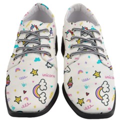 Unicorns Rainbows Seamless Pattern Women Heeled Oxford Shoes by Bedest