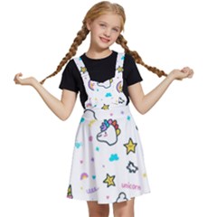 Unicorns Rainbows Seamless Pattern Kids  Apron Dress by Bedest