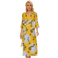 Art Pattern Design Background Midsummer Wrap Dress