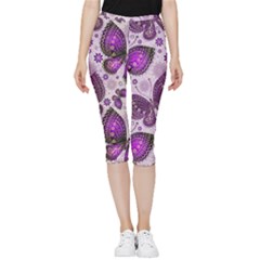 Butterflies Butterfly Insect Nature Inside Out Lightweight Velour Capri Leggings  by Proyonanggan