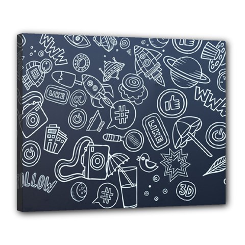 Internet Planet Drink Computer Canvas 20  X 16  (stretched) by Proyonanggan