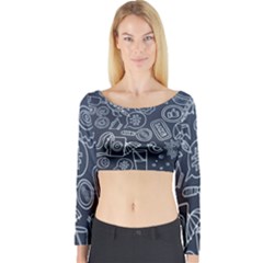 Internet Planet Drink Computer Long Sleeve Crop Top by Proyonanggan