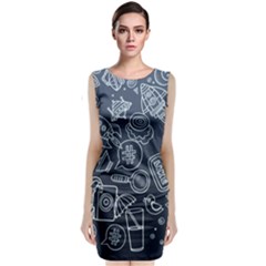 Internet Planet Drink Computer Classic Sleeveless Midi Dress by Proyonanggan