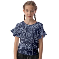 Internet Planet Drink Computer Kids  Cut Out Flutter Sleeves by Proyonanggan