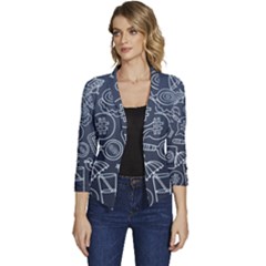 Internet Planet Drink Computer Women s Casual 3/4 Sleeve Spring Jacket