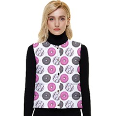 Pattern Seamless Design Decorative Women s Button Up Puffer Vest by Proyonanggan