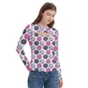 Pattern Seamless Design Decorative Women s Cut Out Long Sleeve T-Shirt View3