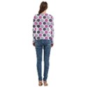 Pattern Seamless Design Decorative Women s Cut Out Long Sleeve T-Shirt View4