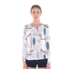 Pattern Sloth Woodland Women s Long Sleeve T-shirt