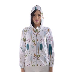 Pattern Sloth Woodland Women s Hooded Windbreaker