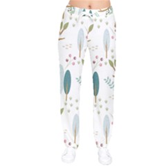 Pattern Sloth Woodland Women Velvet Drawstring Pants