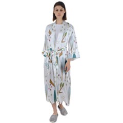 Pattern Sloth Woodland Maxi Satin Kimono by Hannah976