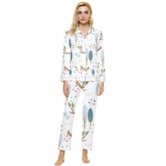 Pattern Sloth Woodland Womens  Long Sleeve Velvet Pocket Pajamas Set by Hannah976