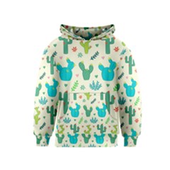 Cactus Succulents Floral Seamless Pattern Kids  Pullover Hoodie