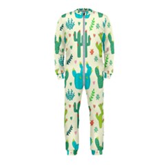 Cactus Succulents Floral Seamless Pattern Onepiece Jumpsuit (kids)