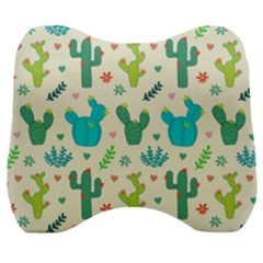 Cactus Succulents Floral Seamless Pattern Velour Head Support Cushion by Hannah976