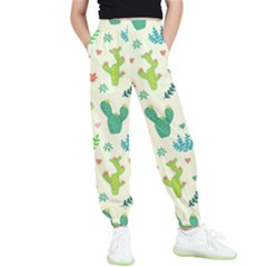 Cactus Succulents Floral Seamless Pattern Kids  Joggers by Hannah976