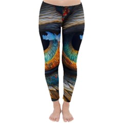 Eye Bird Feathers Vibrant Classic Winter Leggings