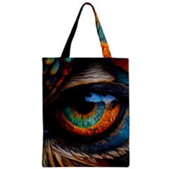 Eye Bird Feathers Vibrant Zipper Classic Tote Bag by Hannah976