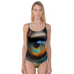 Eye Bird Feathers Vibrant Camisole Leotard  by Hannah976