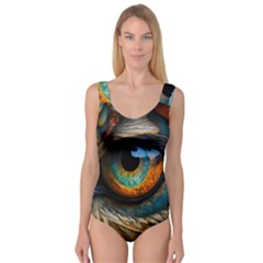 Eye Bird Feathers Vibrant Princess Tank Leotard  by Hannah976