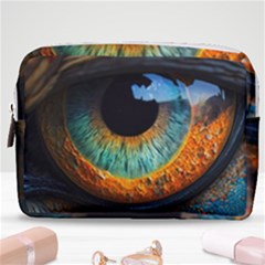 Eye Bird Feathers Vibrant Make Up Pouch (medium) by Hannah976