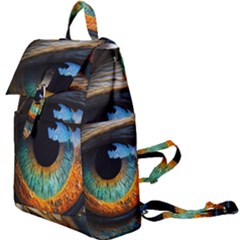 Eye Bird Feathers Vibrant Buckle Everyday Backpack by Hannah976