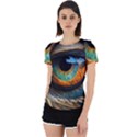 Eye Bird Feathers Vibrant Back Cut Out Sport T-Shirt View1