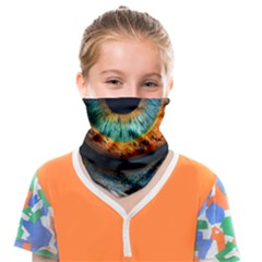 Eye Bird Feathers Vibrant Face Covering Bandana (kids) by Hannah976